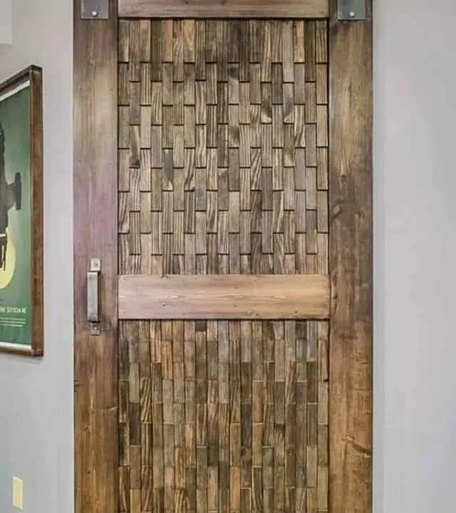 image of DIY barn door made from plywood