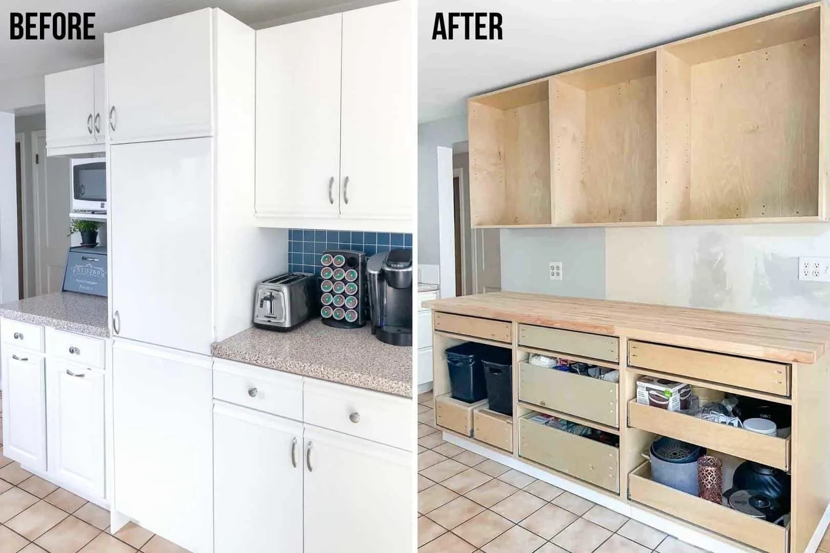 kitchen cabinets before and after