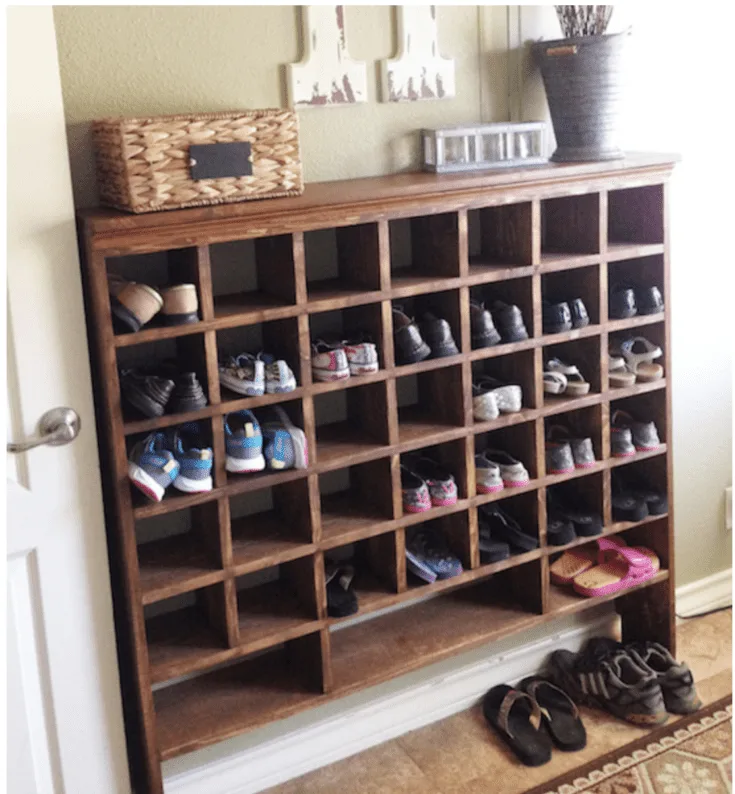 DIY Closet Shoe Storage Idea - Thistlewood Farm