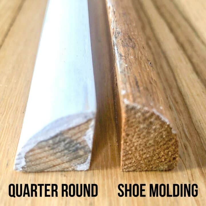 shoe molding vs quarter round side by side comparison