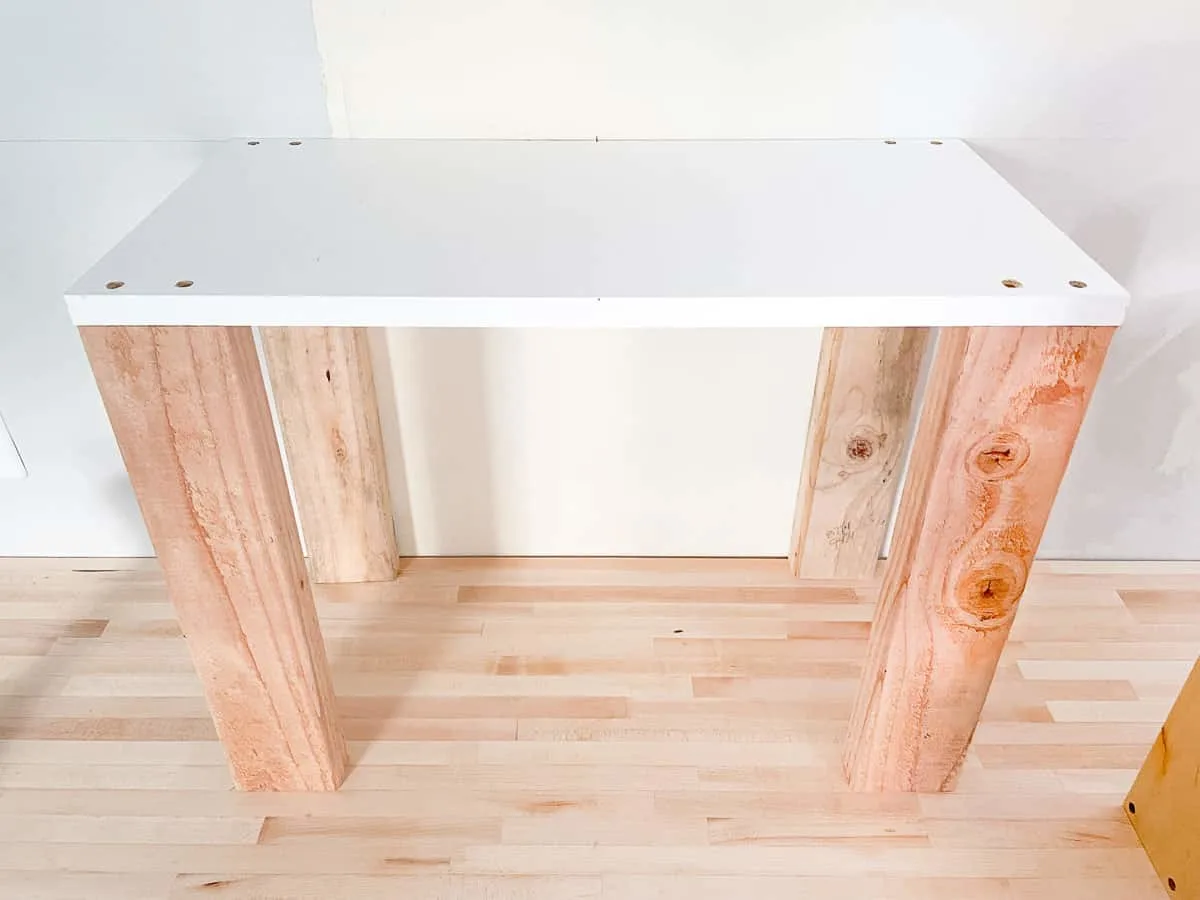 DIY cabinet support platform for hanging upper cabinets by yourself