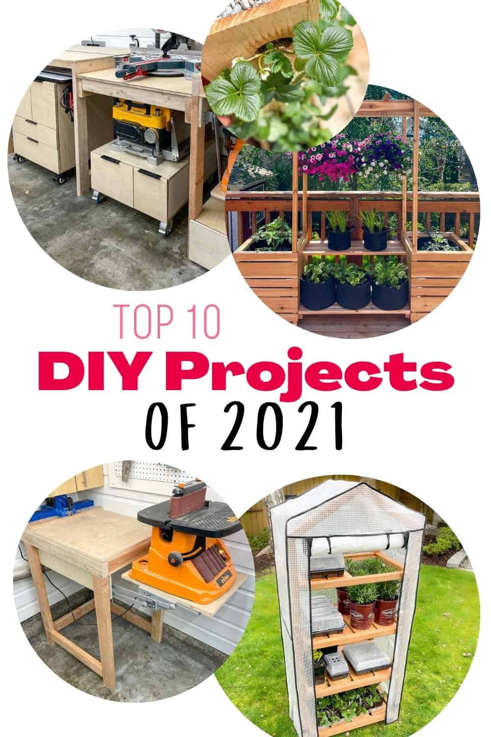 collage of top 10 DIY projects of 2021 at The Handyman's Daughter