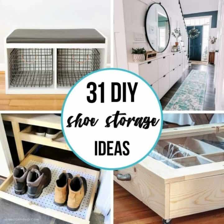 DIY shoe storage ideas collage