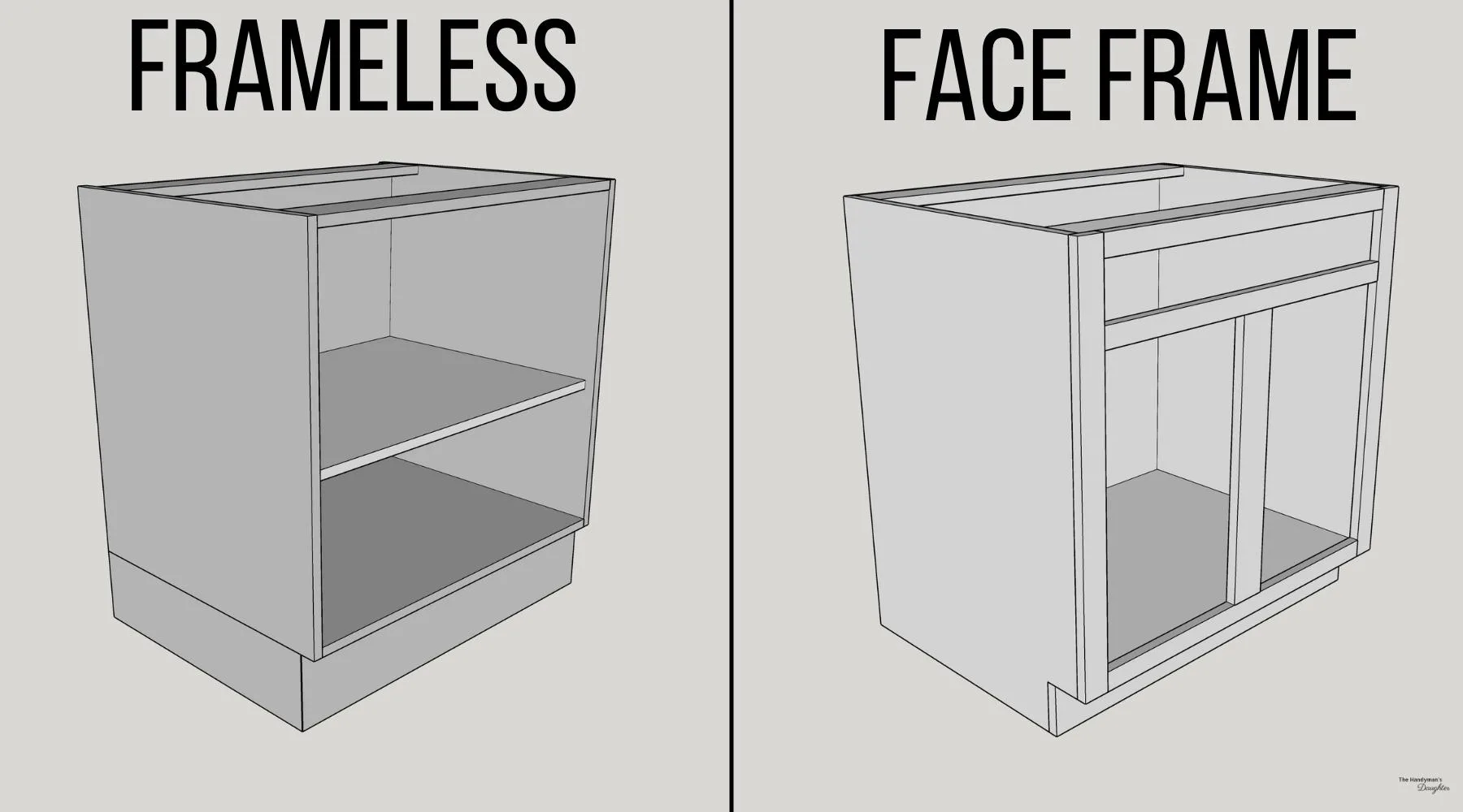 frameless vs face frame cabinets