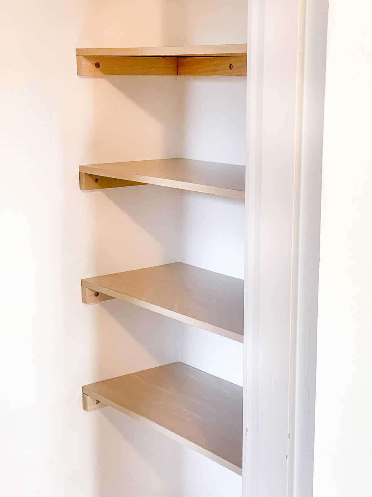 Easy DIY Closet Shelves Tutorial - Modern Wood - arinsolangeathome