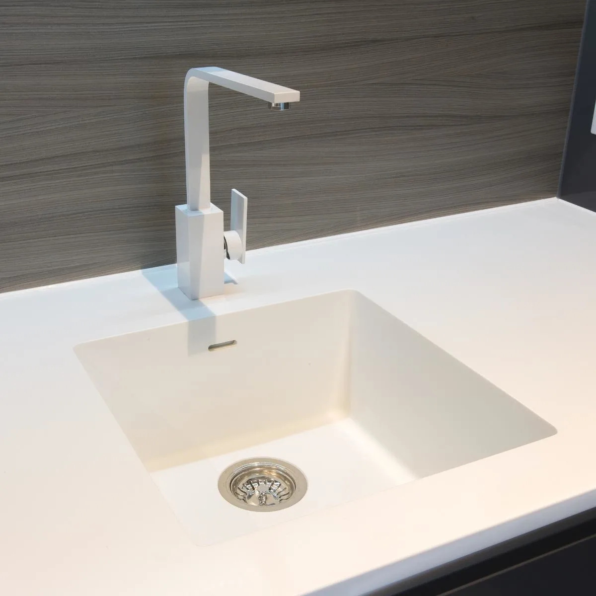 solid surface countertop with integrated sink