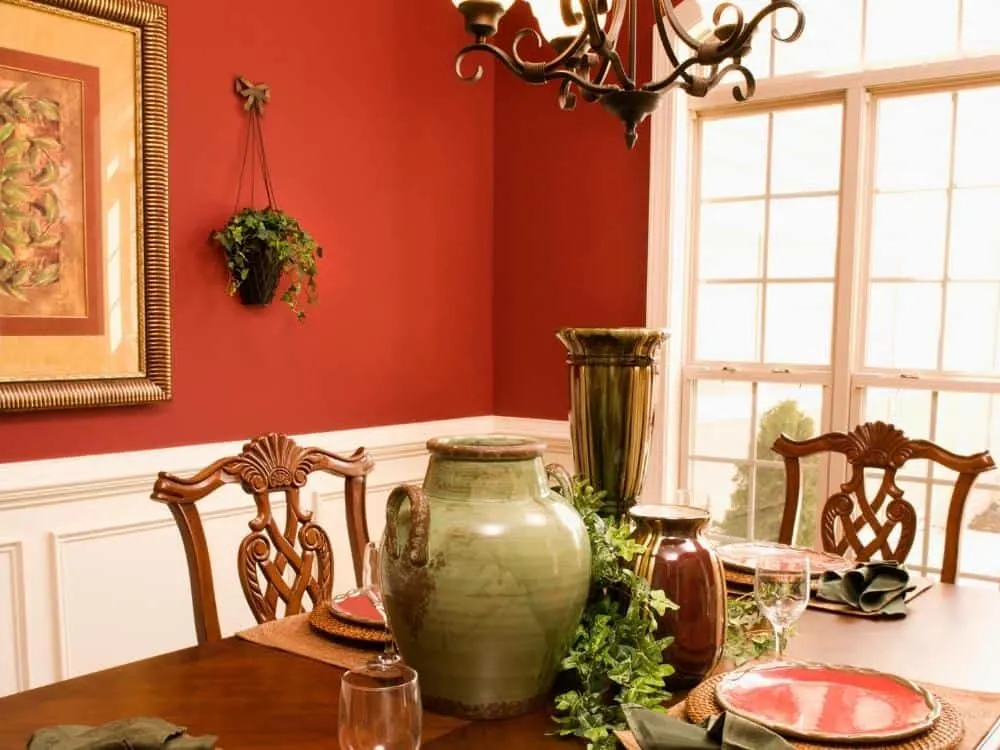 wainscoting in dining room to protect the wall from chairs