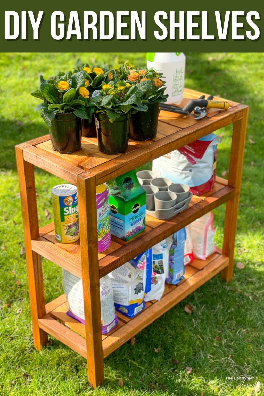DIY Outdoor Shelves for Plants & Supplies The Handyman's Daughter