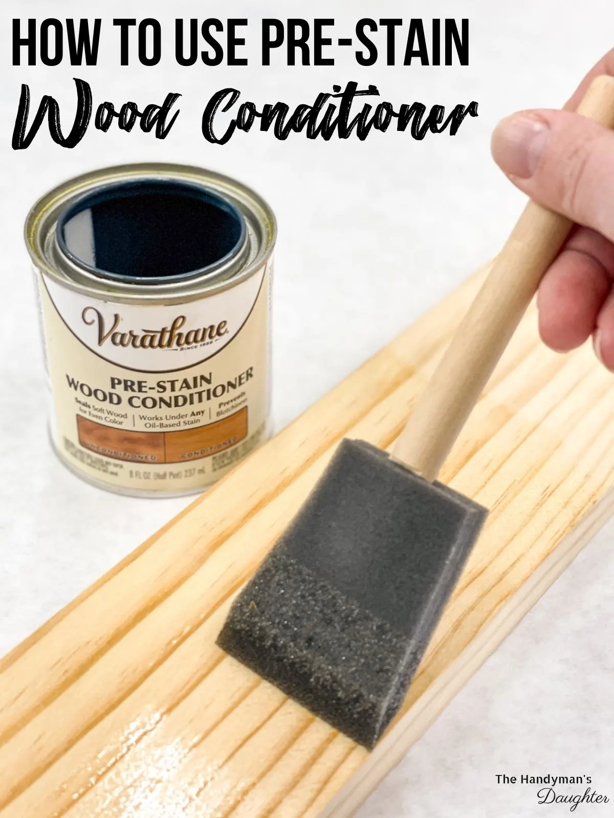 Beginner's Guide to Pre-Stain Wood Conditioner - The Handyman's Daughter