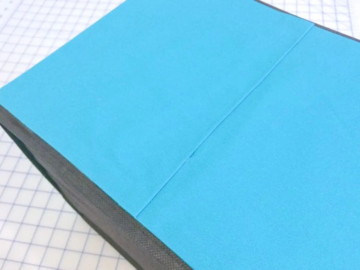back seam of fabric wrapped box