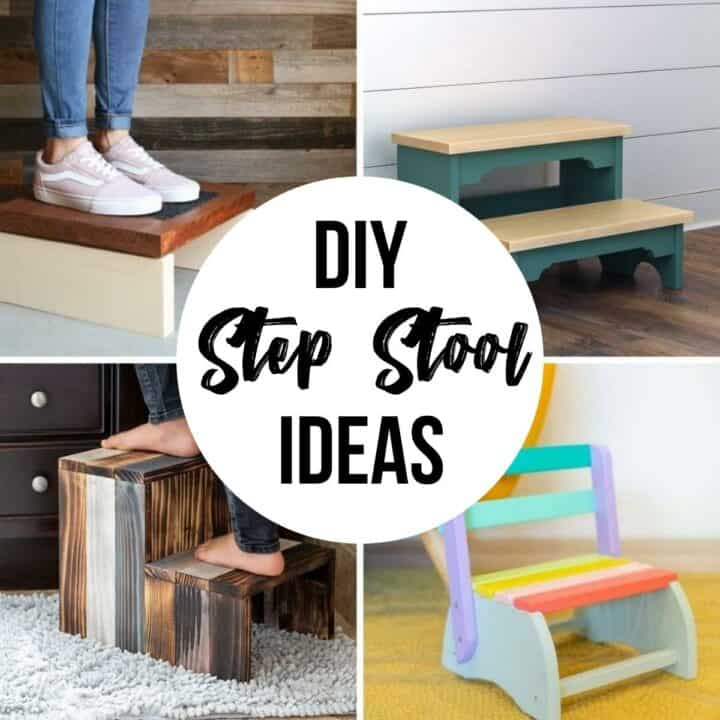 DIY step stool ideas collage