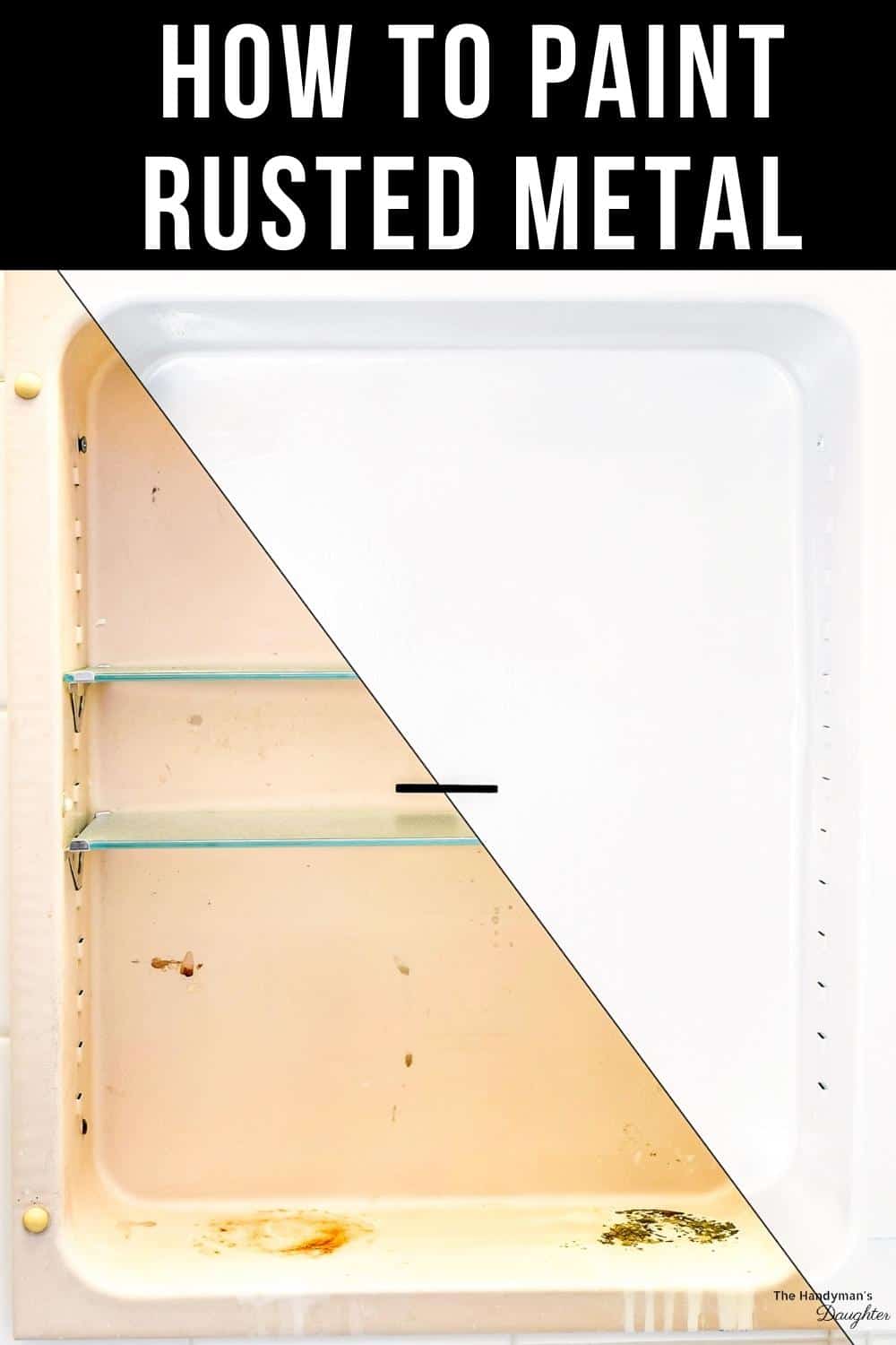 how to paint rusted metal with before and after photo