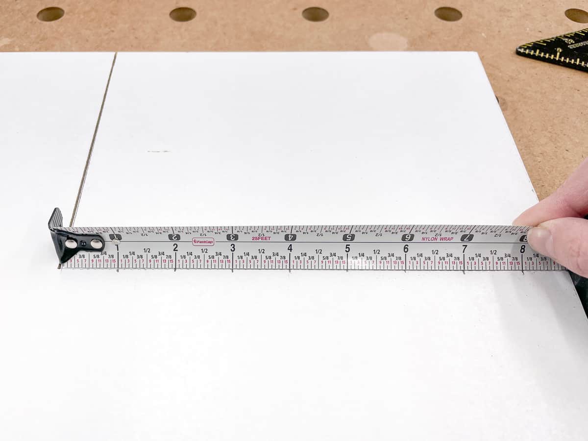 marking locations for pivot pins on bandsaw circle cutting jig