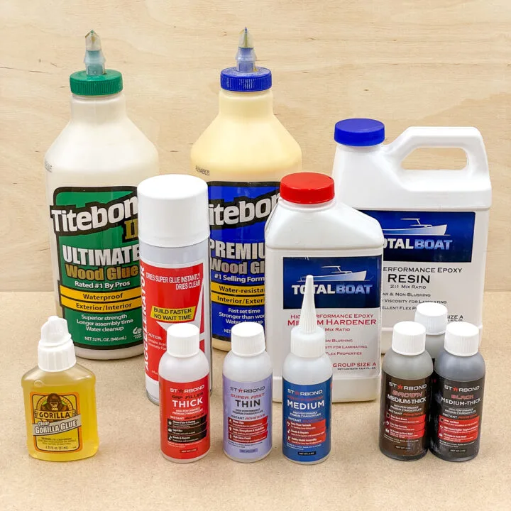 different types of wood glue
