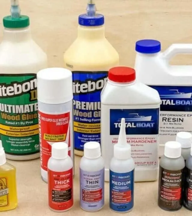 collection of different types of wood glue