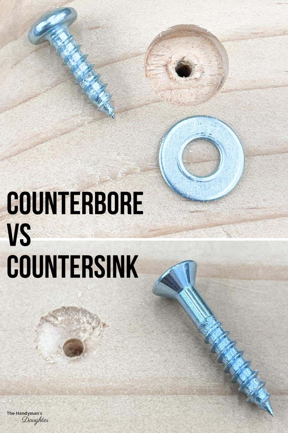 Comparison of counterbore vs countersink holes