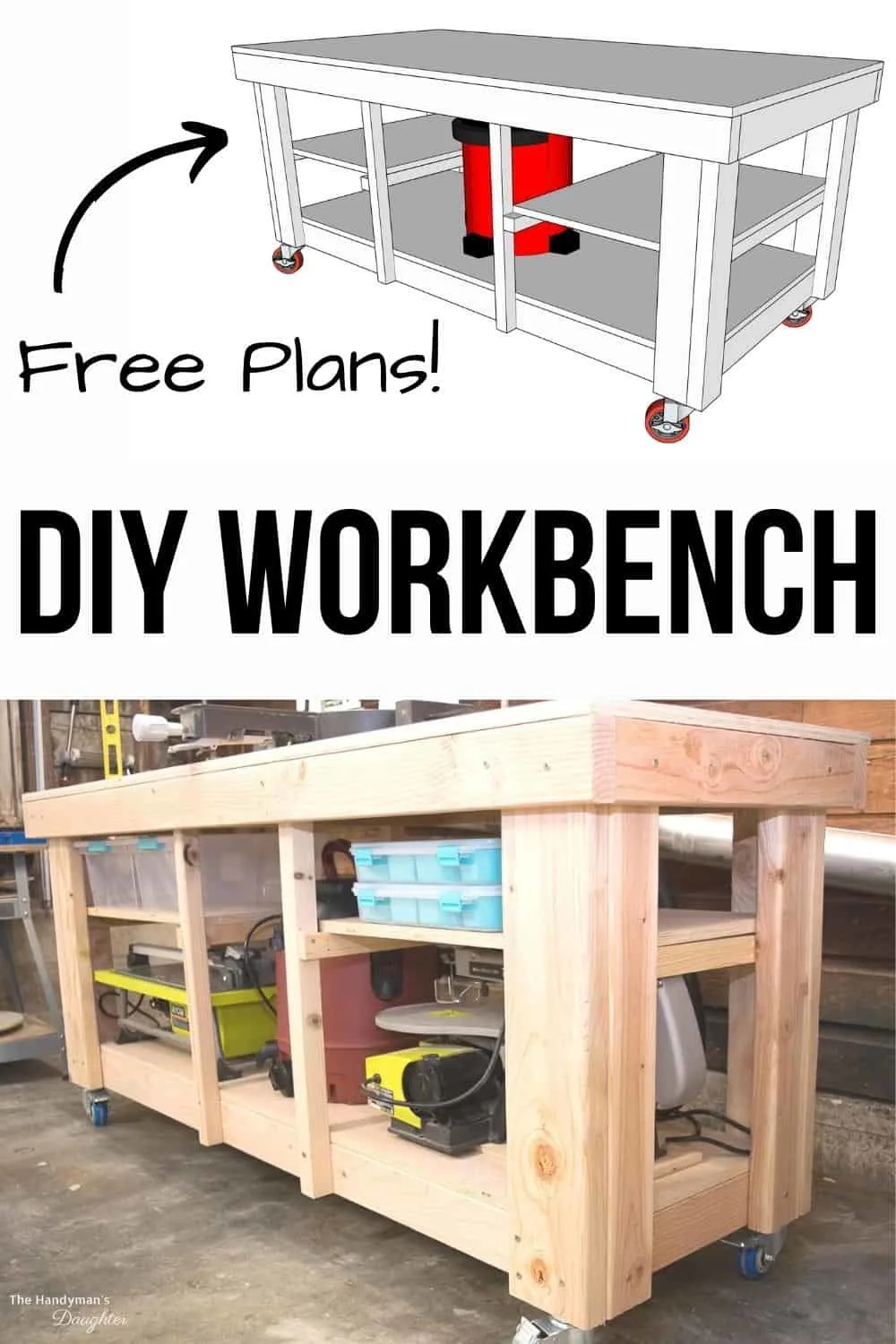 Easy DIY Garage Workshop Workbench