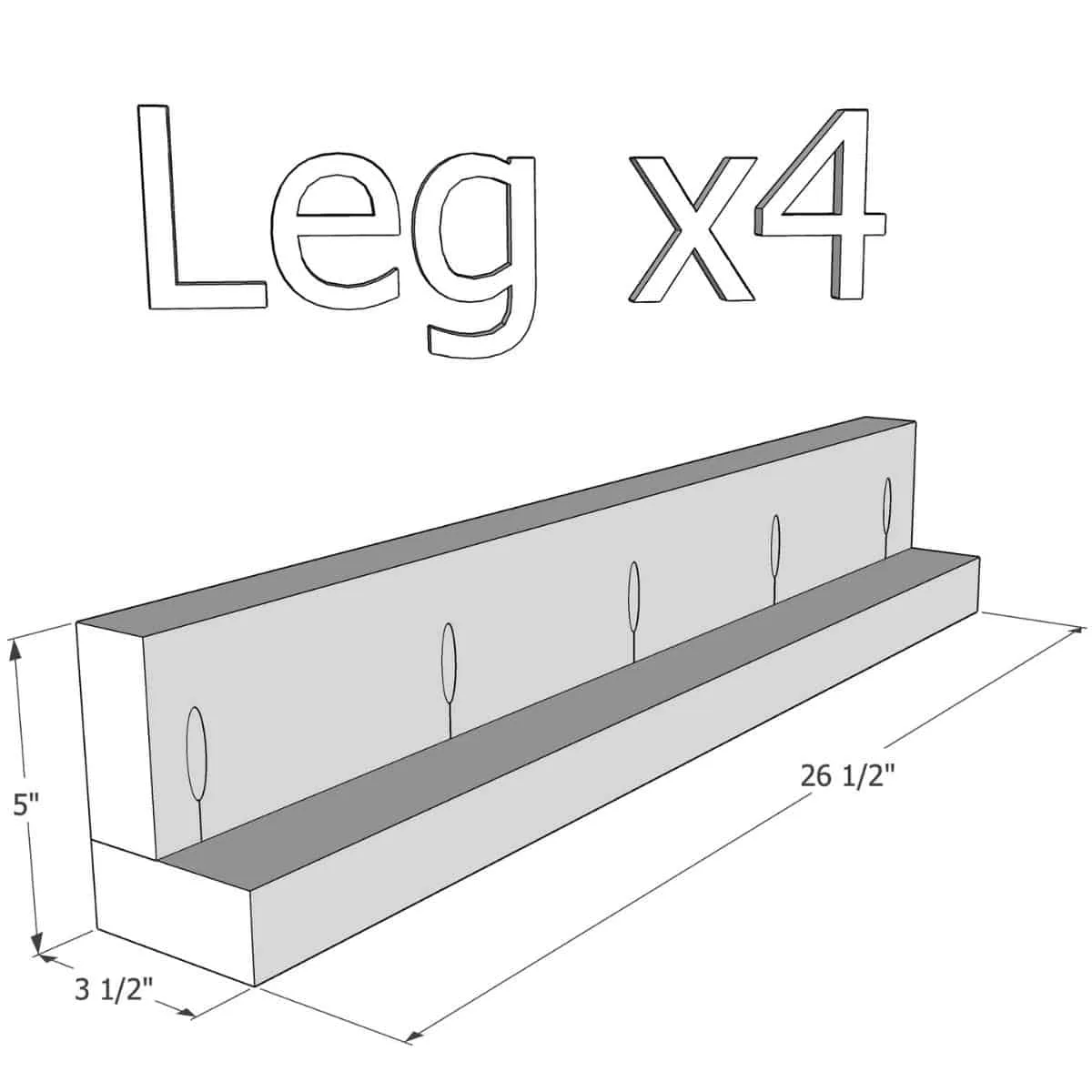leg assembly for DIY workbench