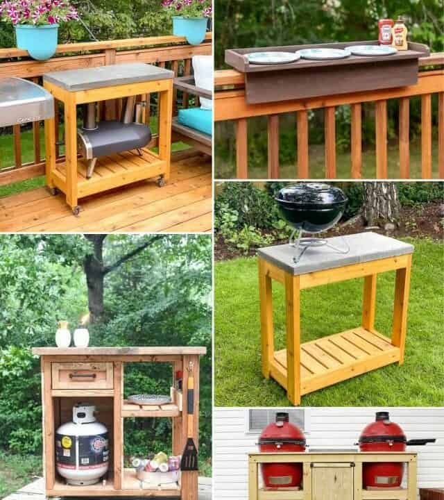 image collage of DIY grill stations