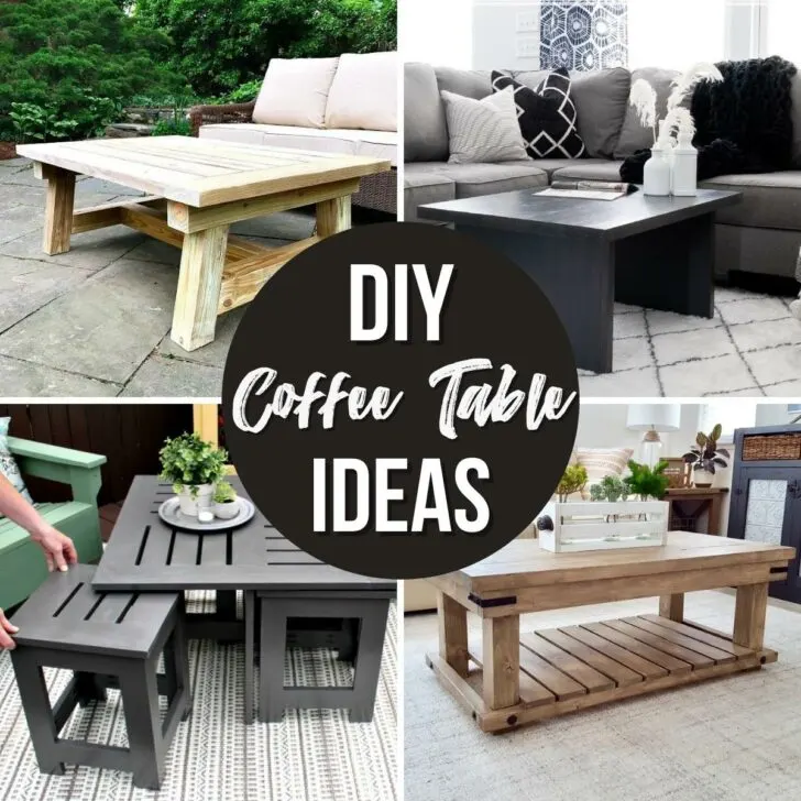 collage of DIY coffee table ideas