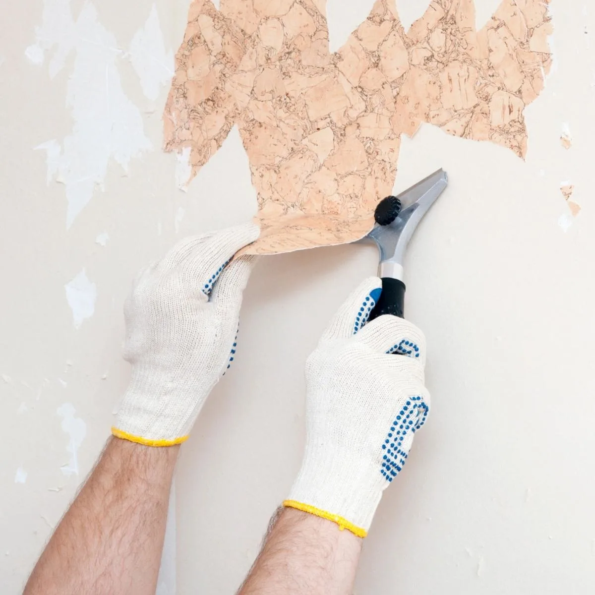 using a scraping tool to remove wallpaper
