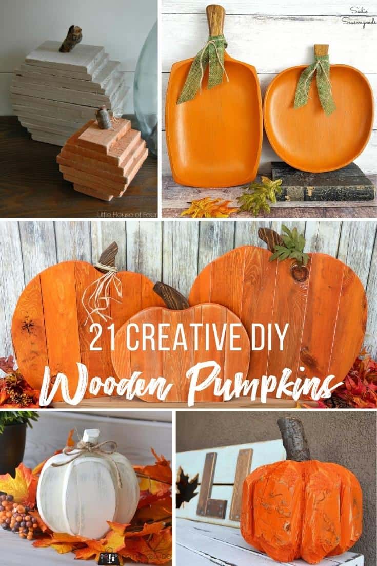 21 Creative DIY Wooden Pumpkins