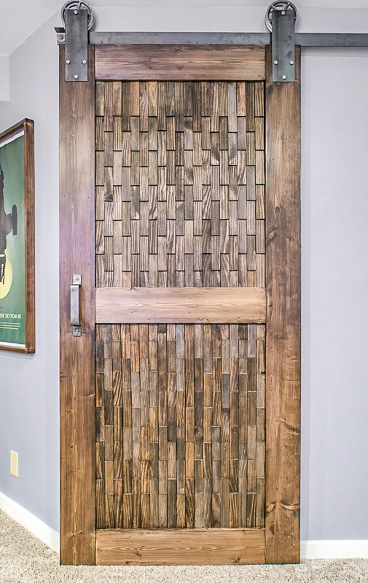 sliding barn door to replace pocket door to bathroom