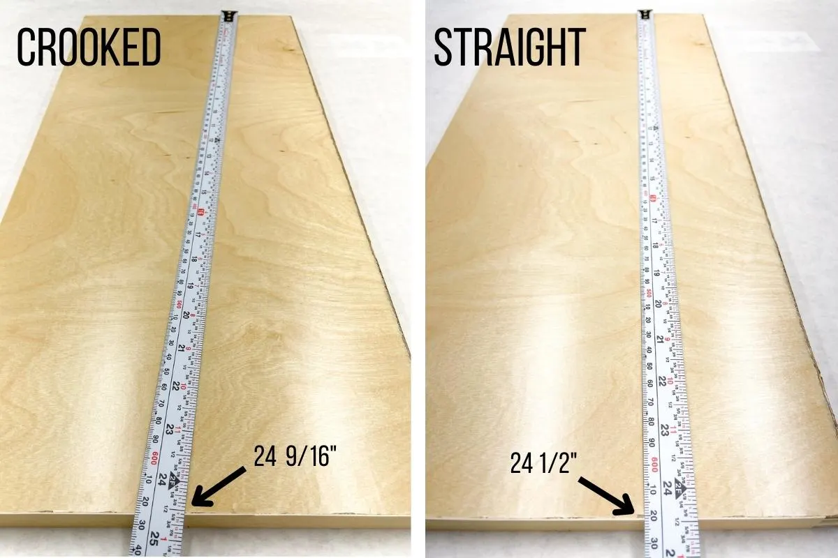 crooked and straight tape measures with different readings
