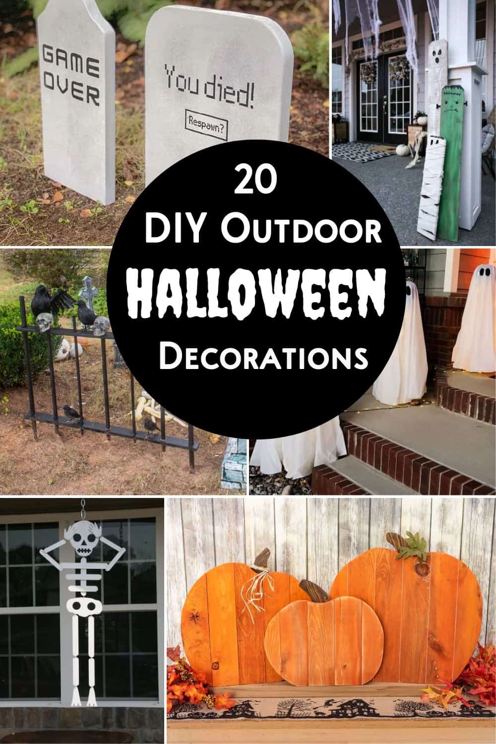 20 DIY outdoor Halloween decorations collage