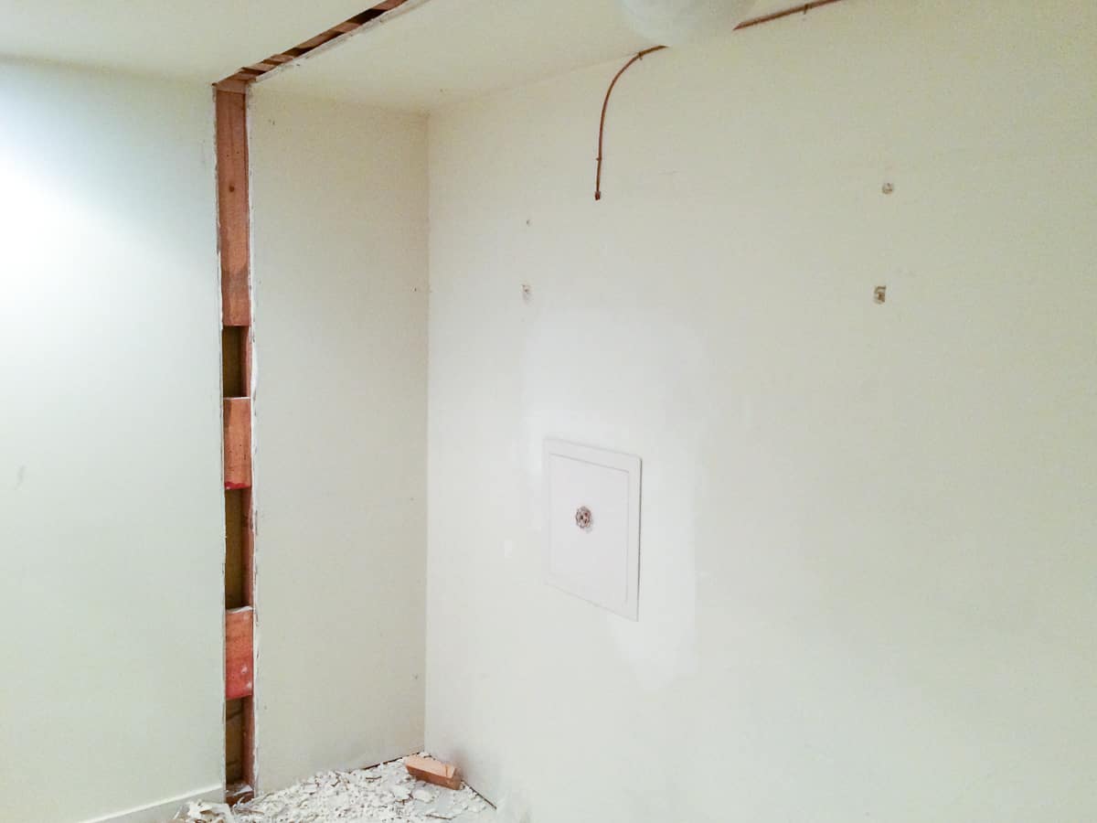 wall after large closet doors are removed