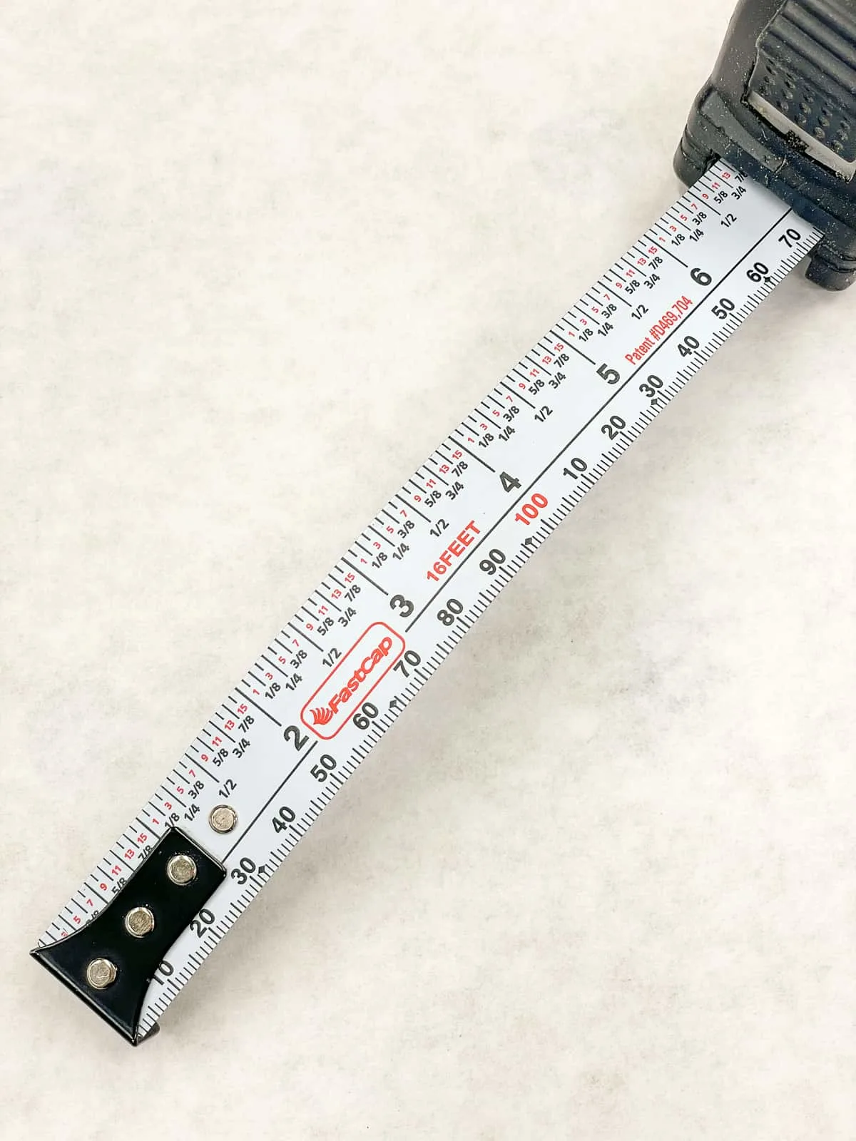 tape measure with fractions labeled clearly