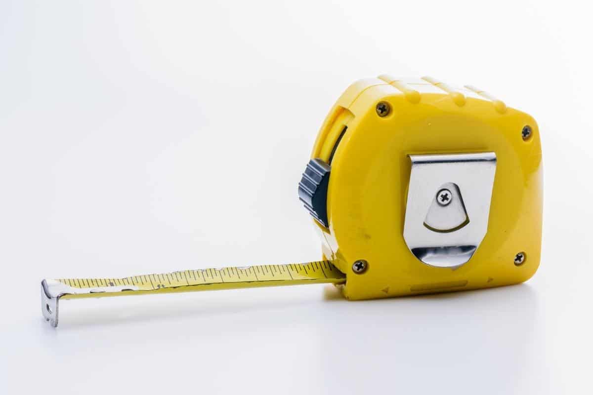 yellow tape measure in locked position with tape out