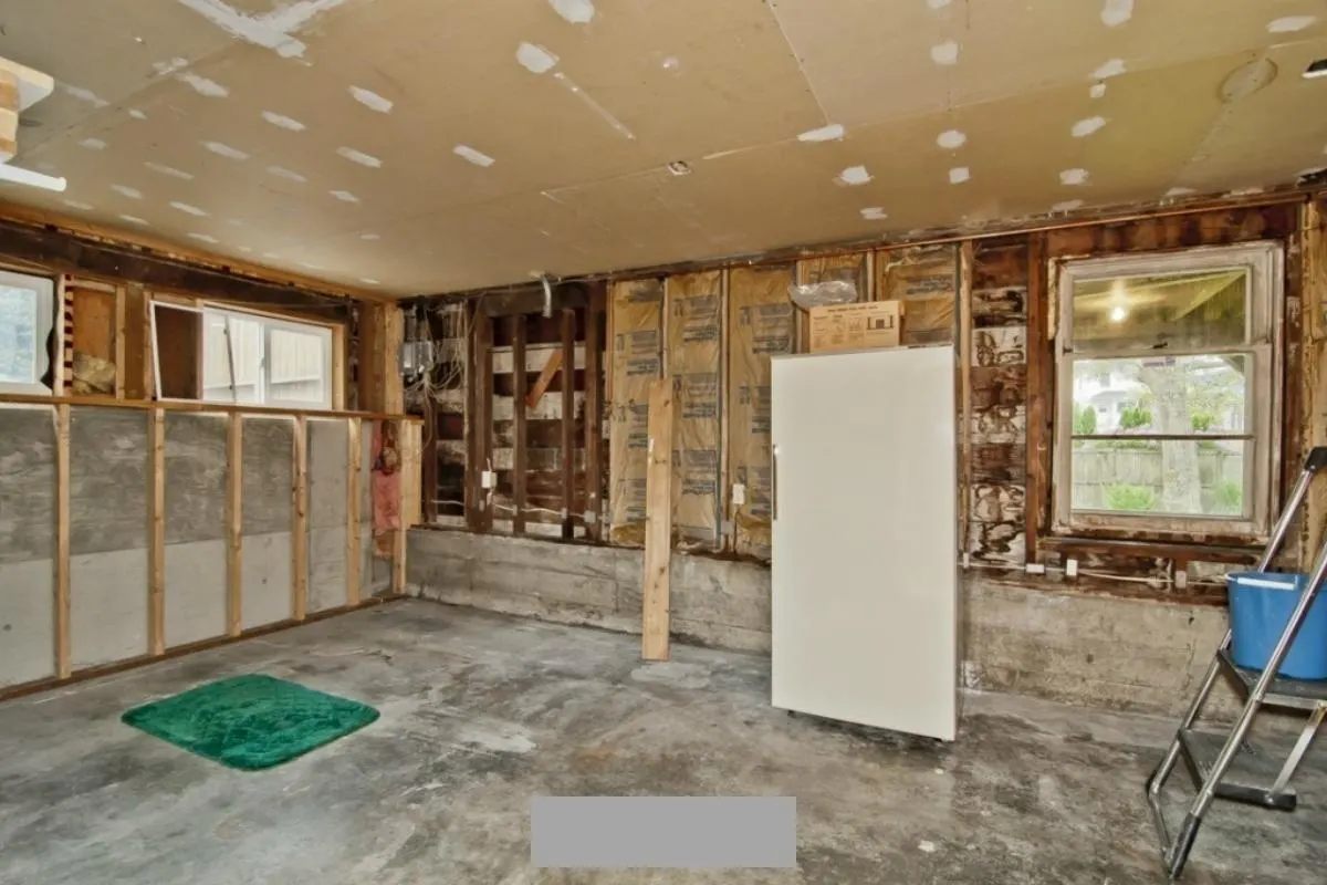 unfinished basement room