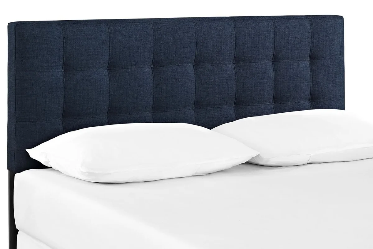 navy blue upholstered headboard