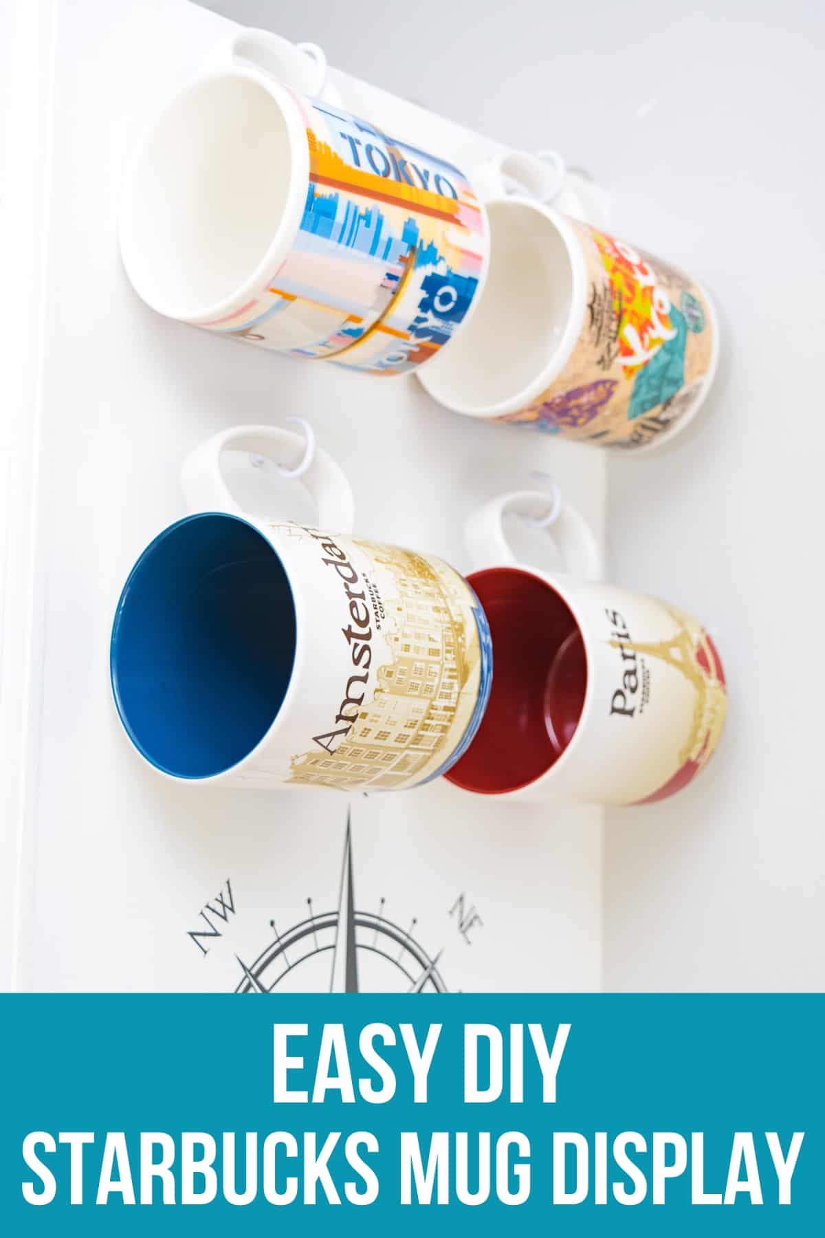 easy DIY Starbucks mug display