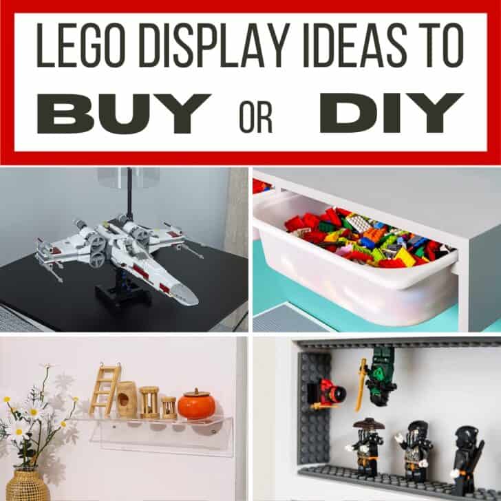 Lego display ideas to buy or DIY with examples of both