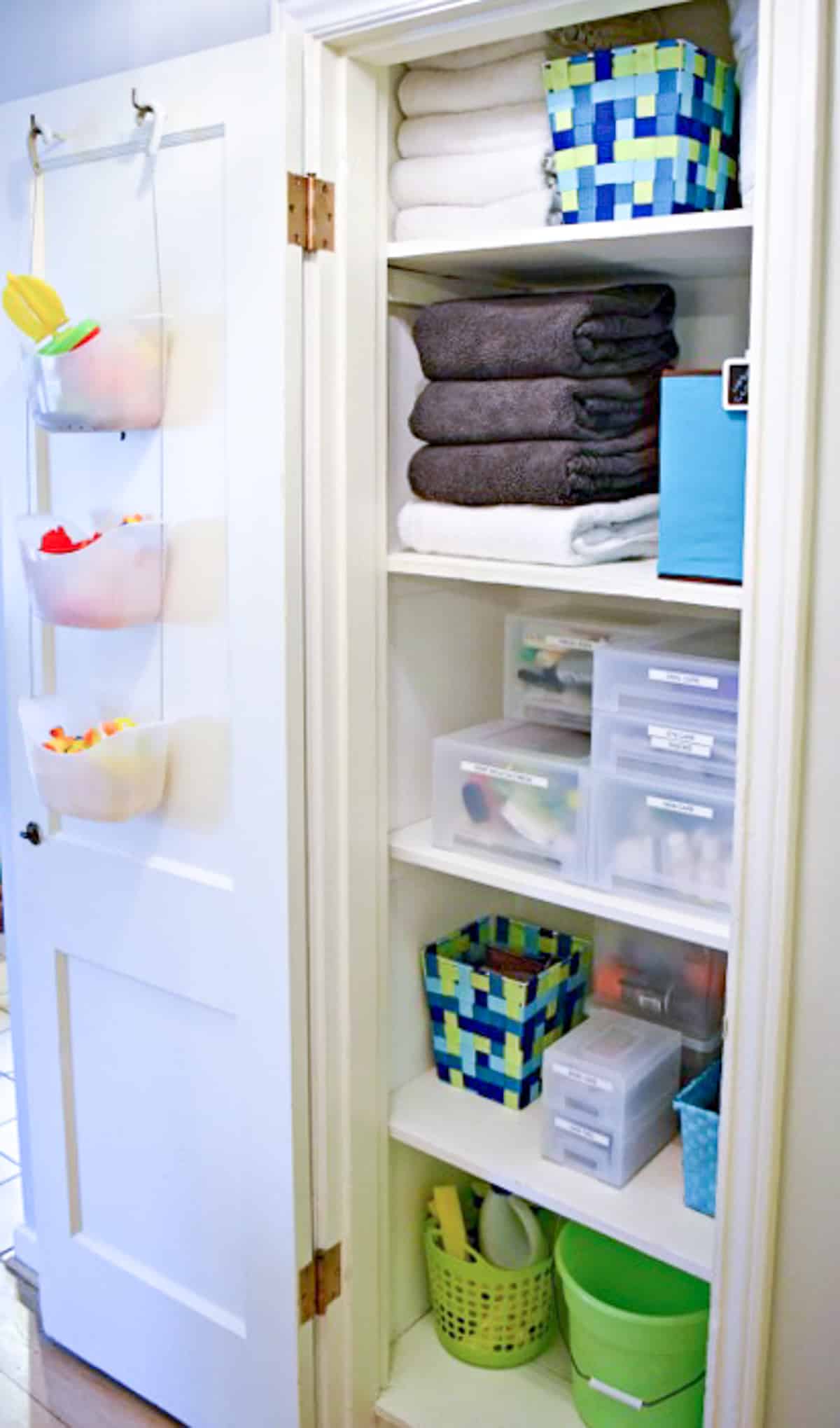 linen closet after organization