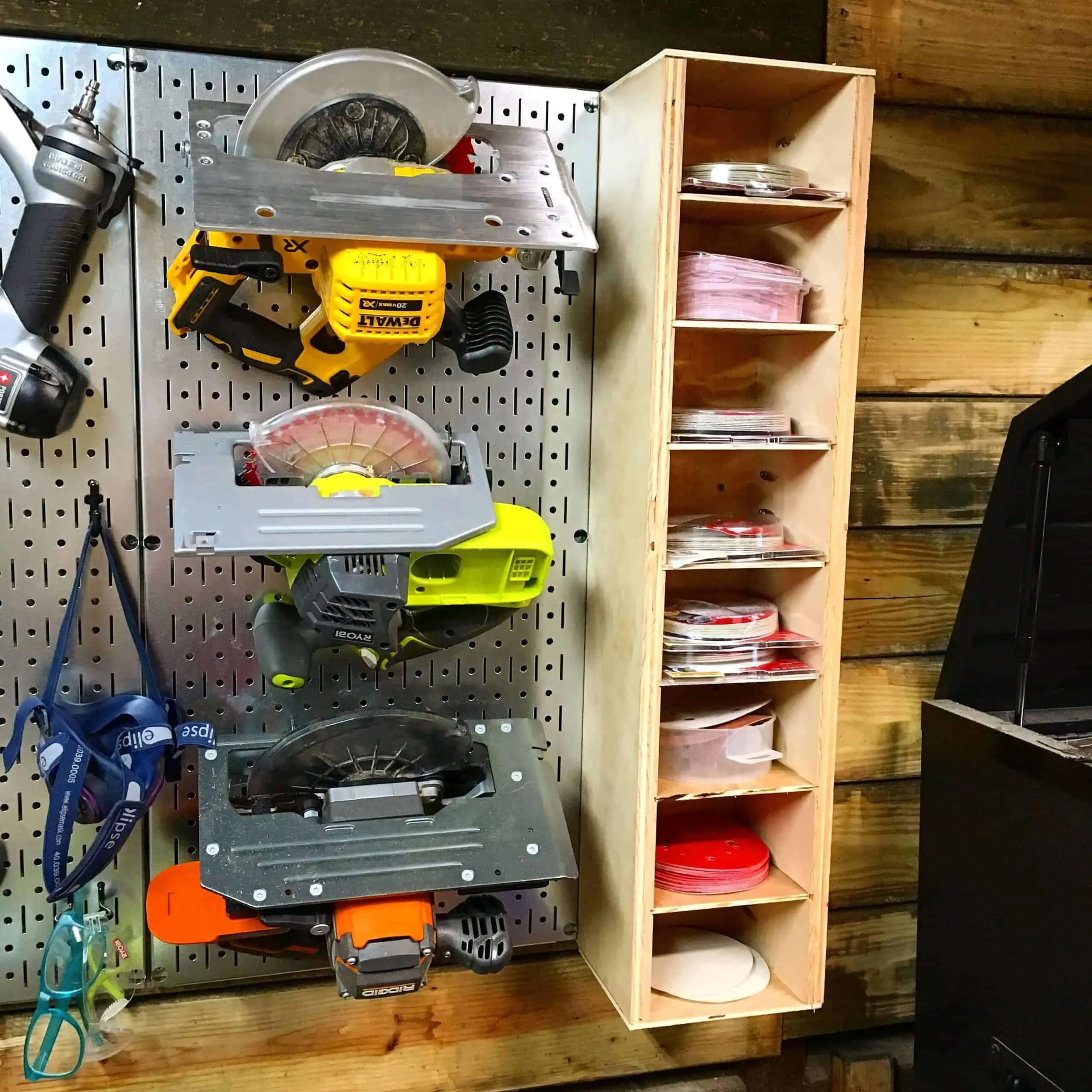 Sandpaper storage solution  Small woodworking shop ideas, Garage