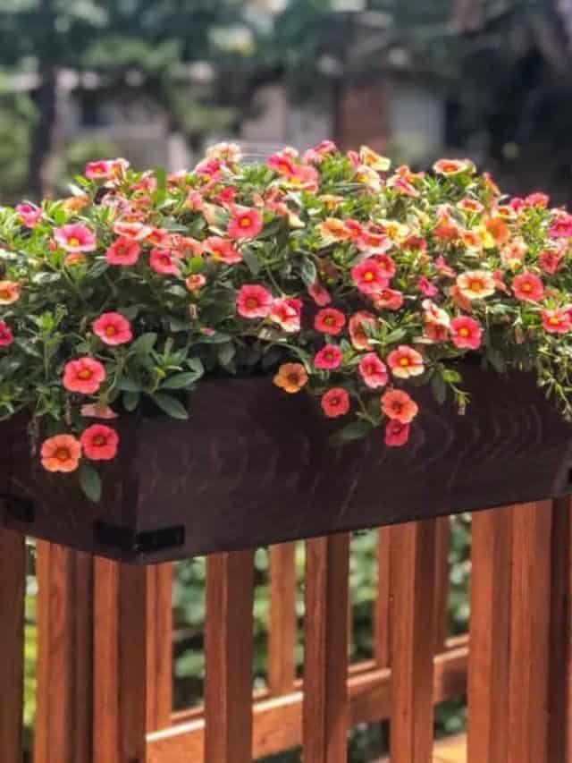 DIY DECK RAILING PLANTER BOXES