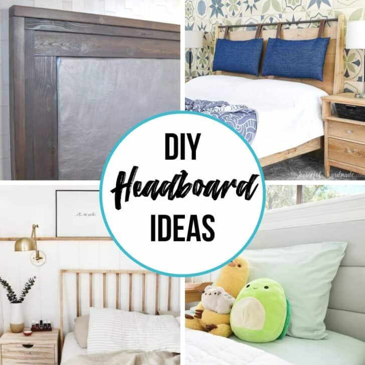 image collage of four DIY headboard ideas