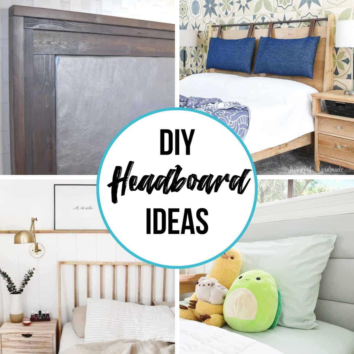 image collage of four DIY headboard ideas