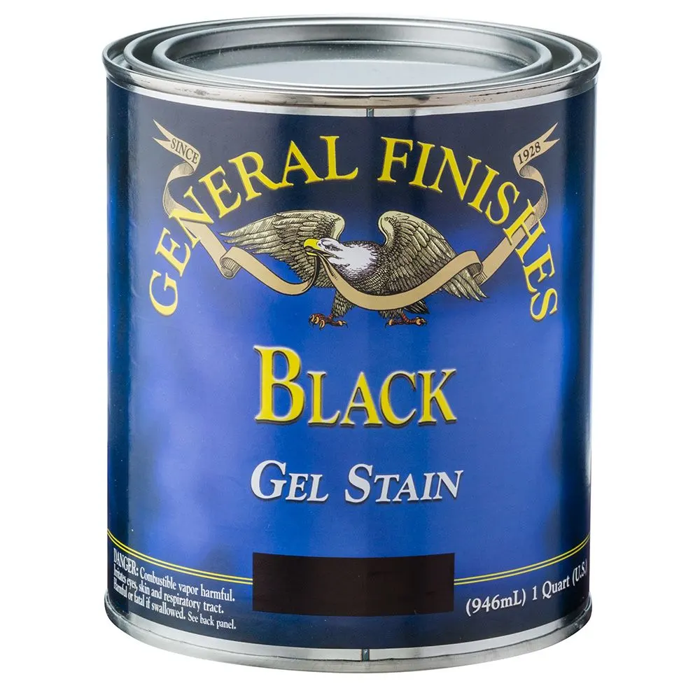 General Finishes Water Based Wood Black Stain, Quart