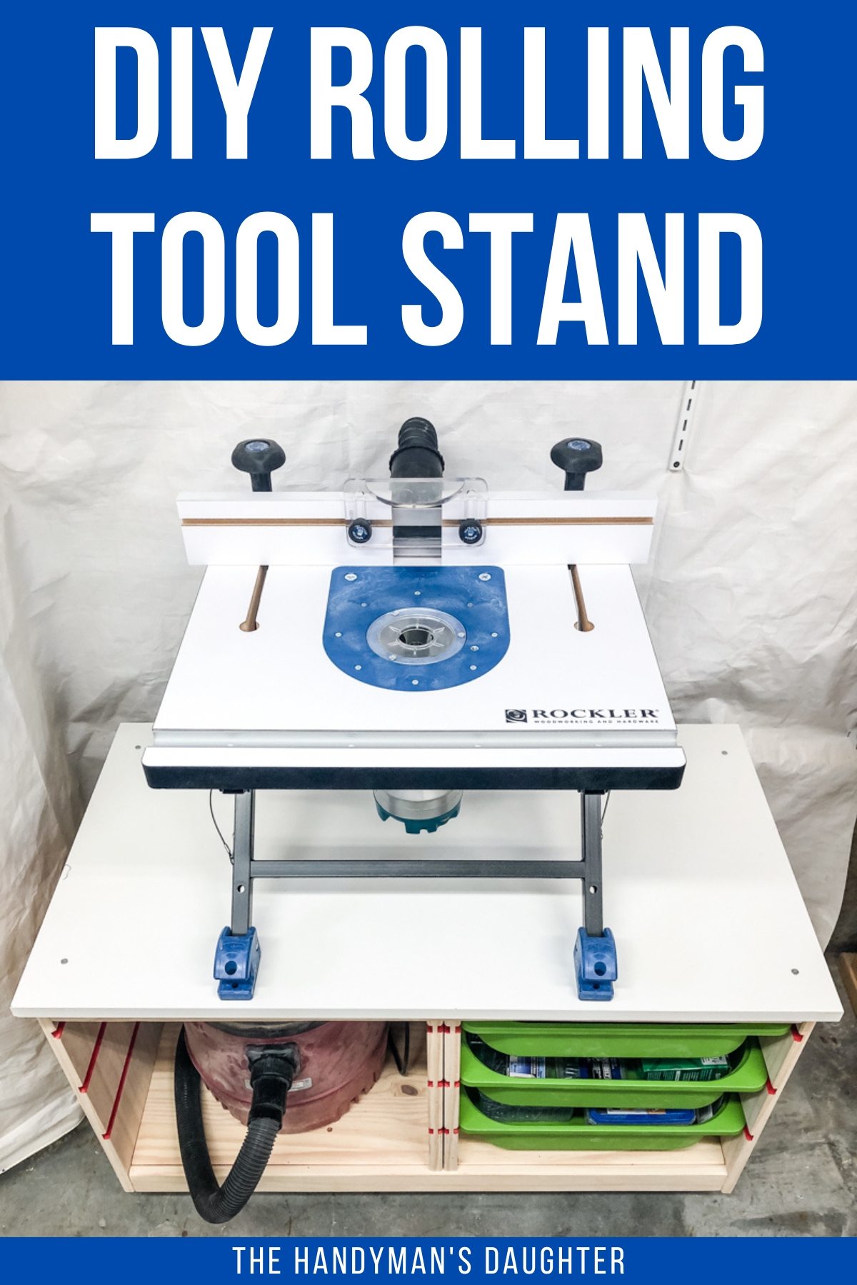 DIY rolling benchtop tool stand made from IKEA Trofast