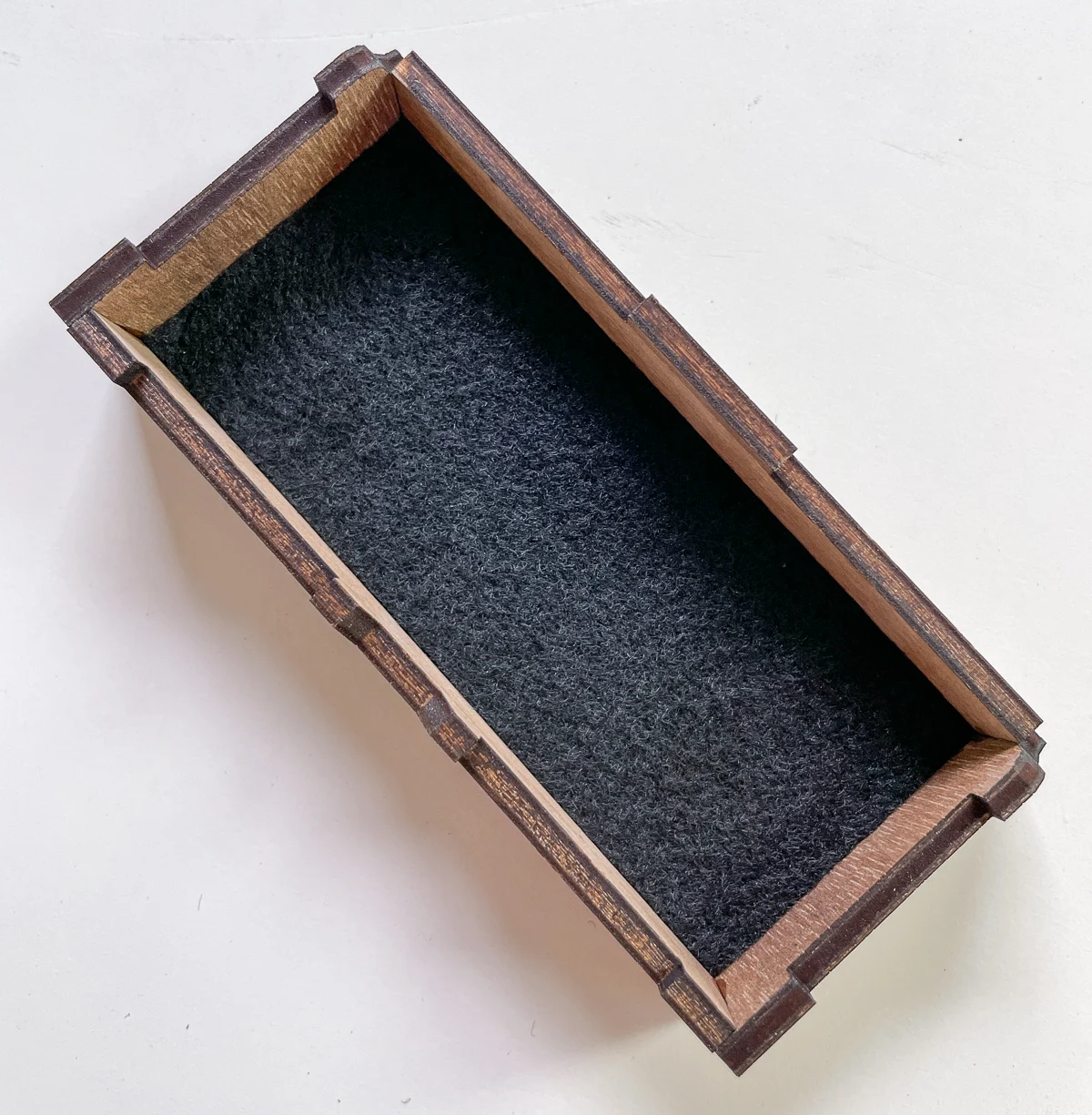 felt inside the DIY dice box