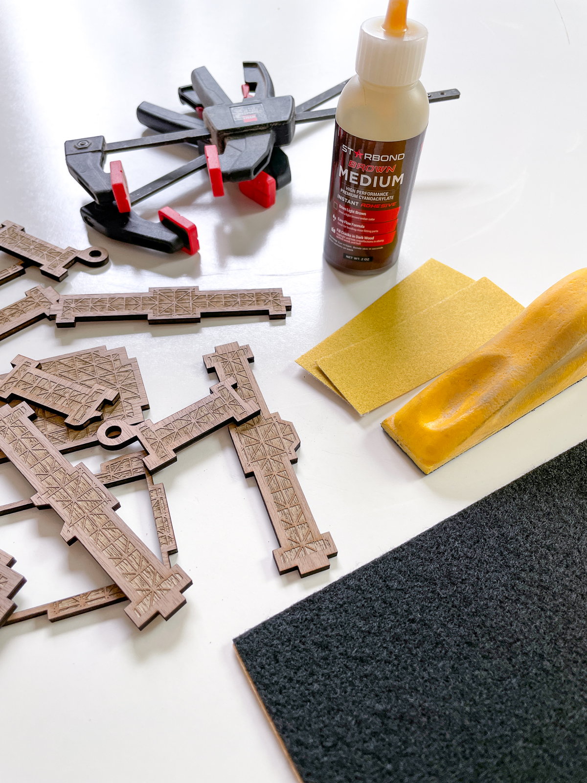 supplies needed to assemble the DIY dice box