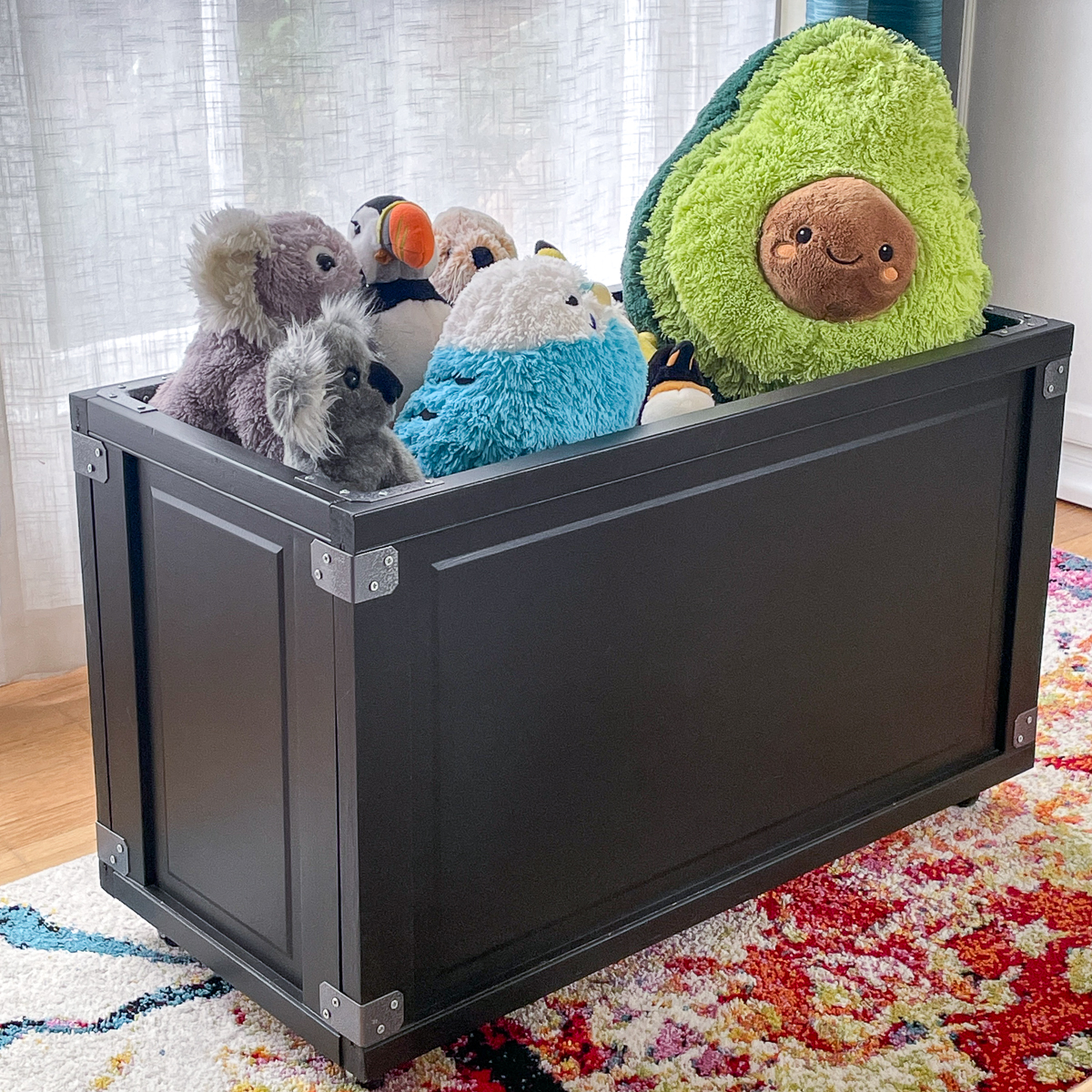 side view of DIY toy box