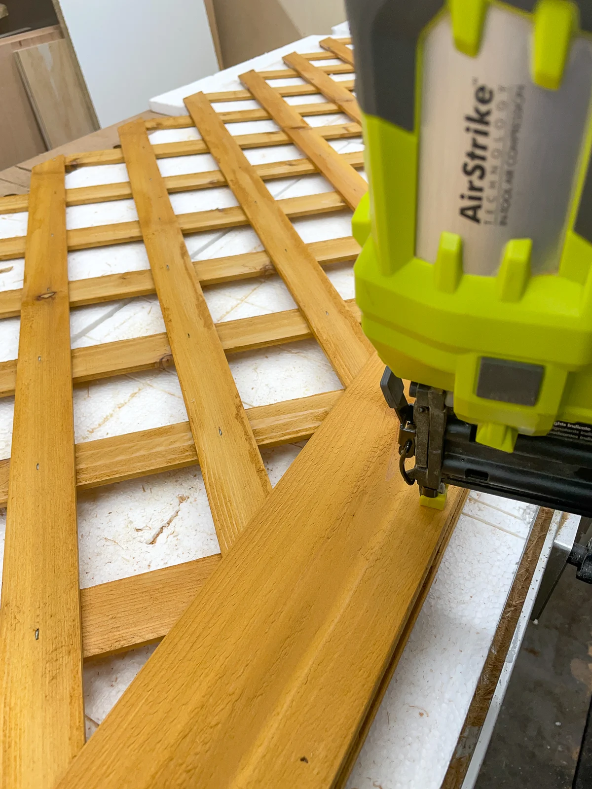 attaching trim to the top of the lattice panel