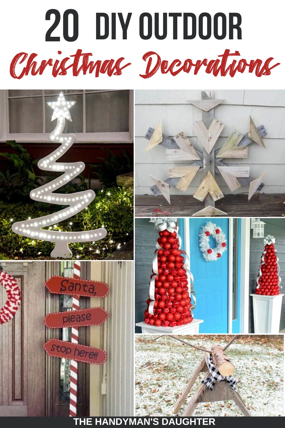 DIY outdoor christmas decorations collage