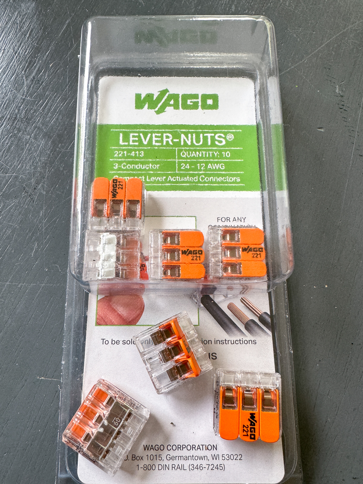 Wago lever-nuts package