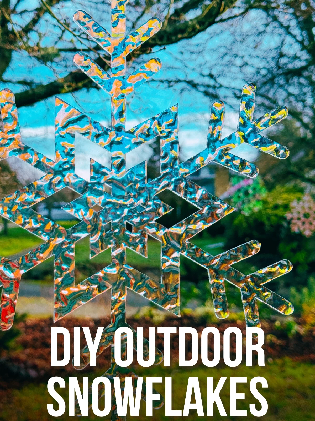 DIY outdoor snowflakes